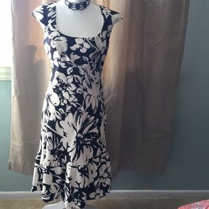 Ann Taylor silk cap sleeve dress